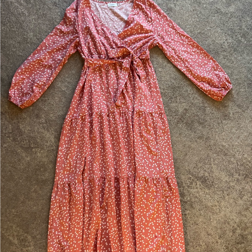 Floral Wrap Dress in Pink